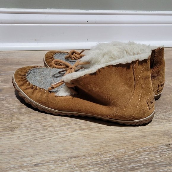 Sorel Out N About Moc Moccasin Shoe Slipper Brown Tan NL2356-286 Women's Size 8 - Picture 3 of 6